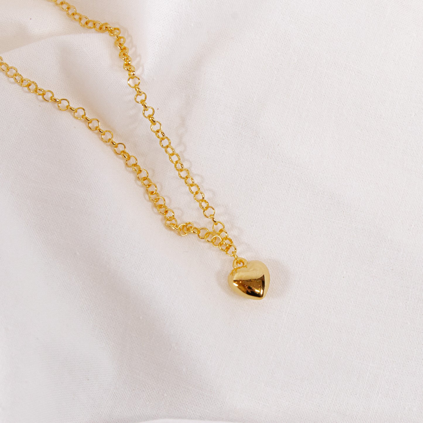 Puff Heart Chain Necklace
