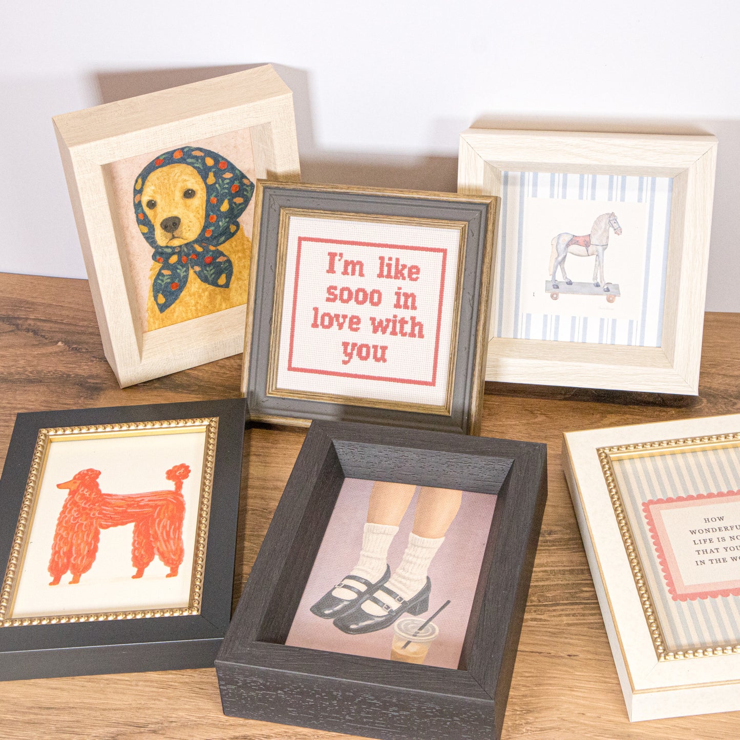 Pink Poodle Framed Wall Art
