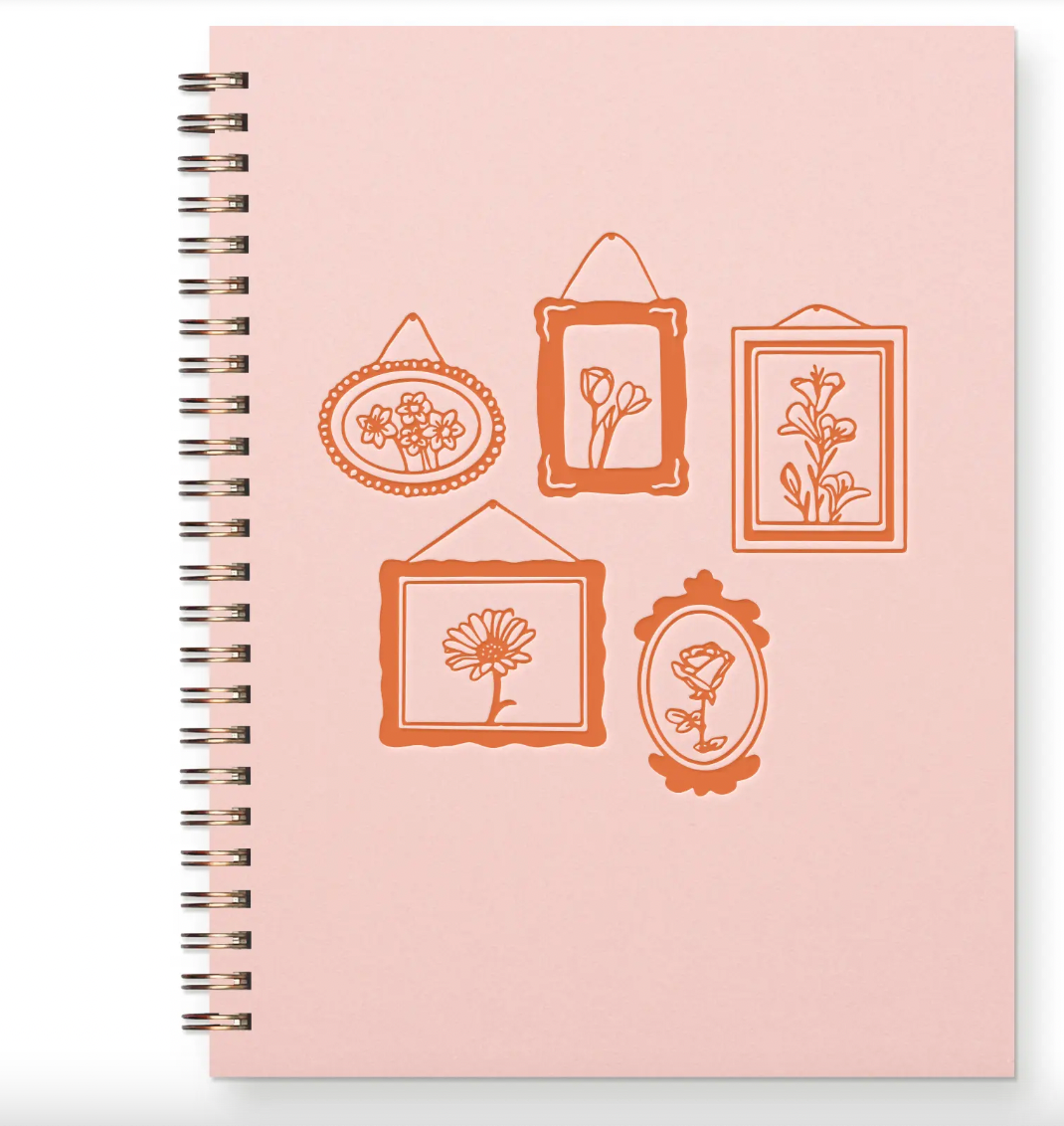 Flower Frames Lined Spiral Notebooks
