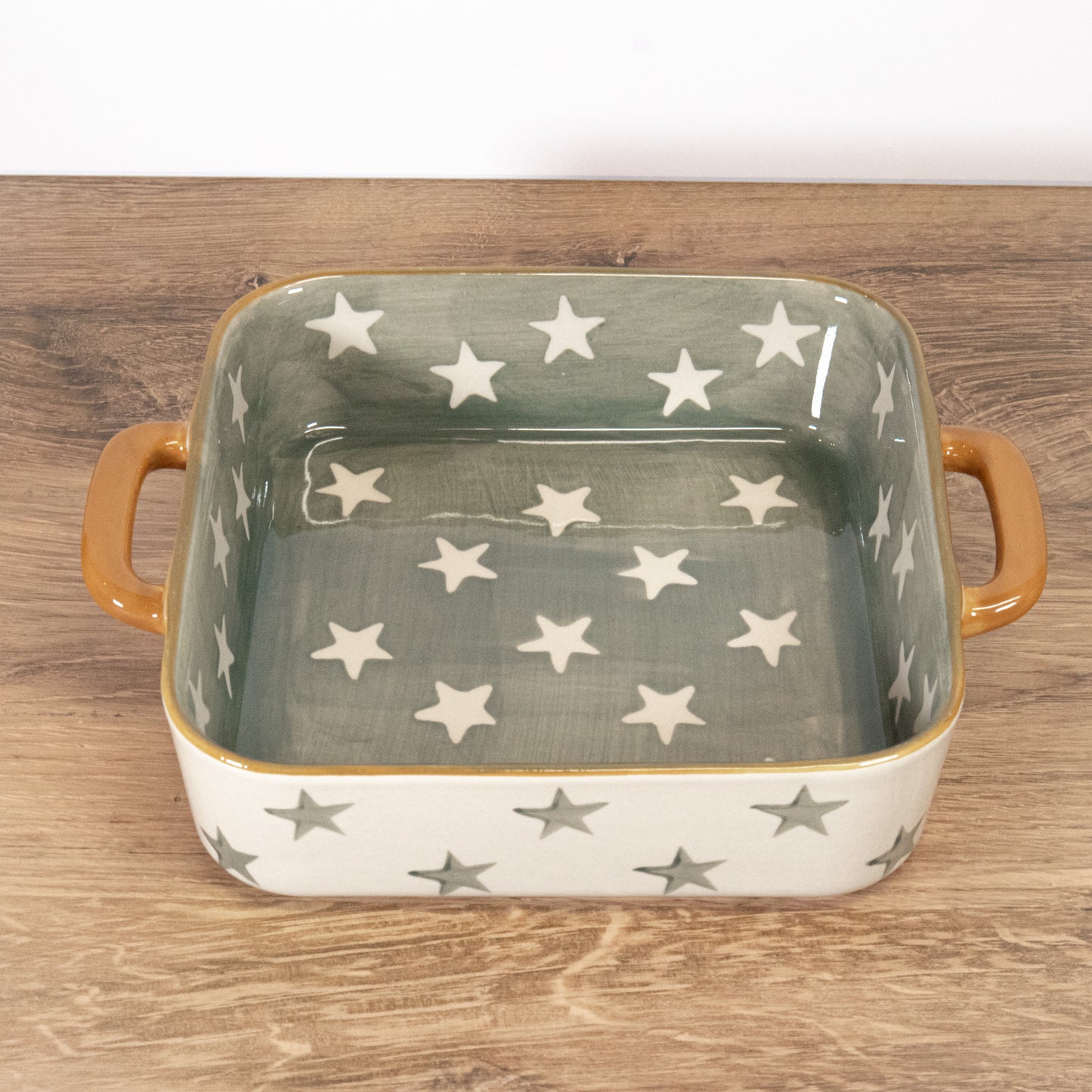 Green Stars Square Baking Dish