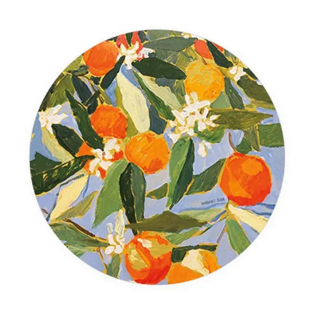 Orange Tree Cork Coaster