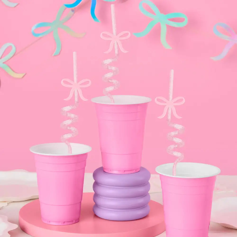 Bow Reusable Swirly Straws Set