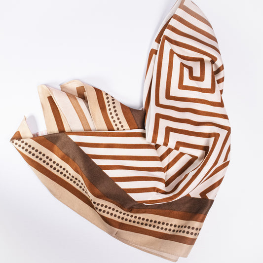 Greek Key Fret Border Square Scarf