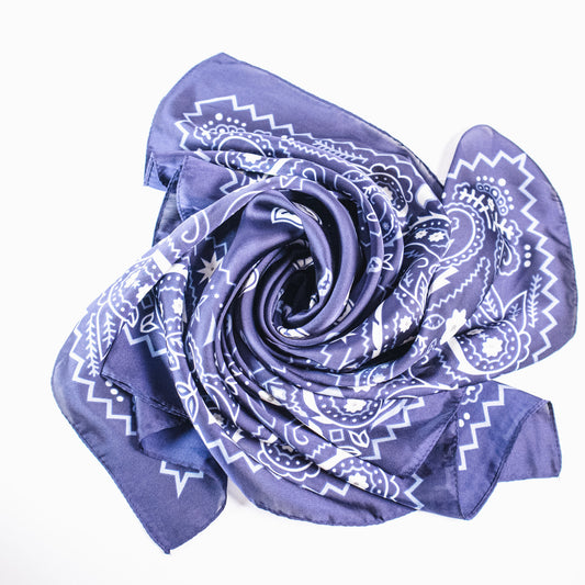 Bandana Paisley Print Satin Square Scarf