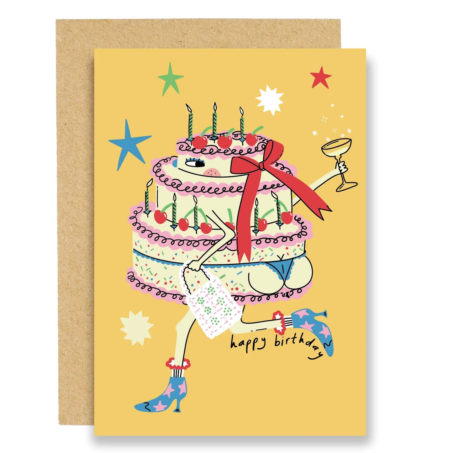 Just A Cake Girl Birthday Greeting Card