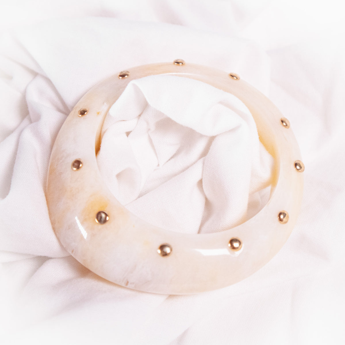 Marbled Dome Bangle with Studs Bracelet