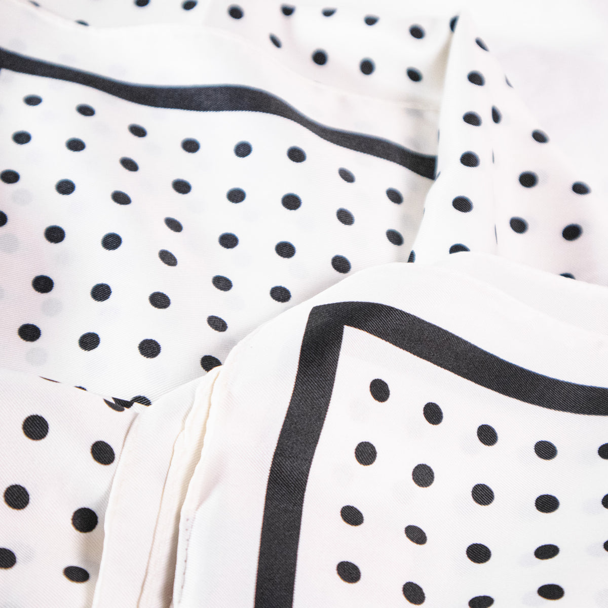White Polka Dot Border Square Scarf