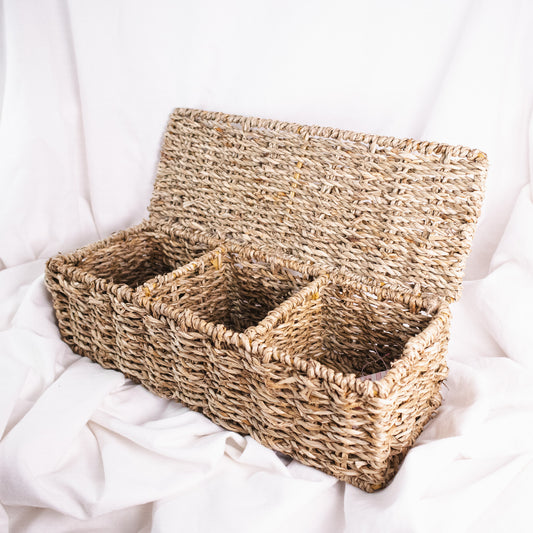 Woven Three Section Basket