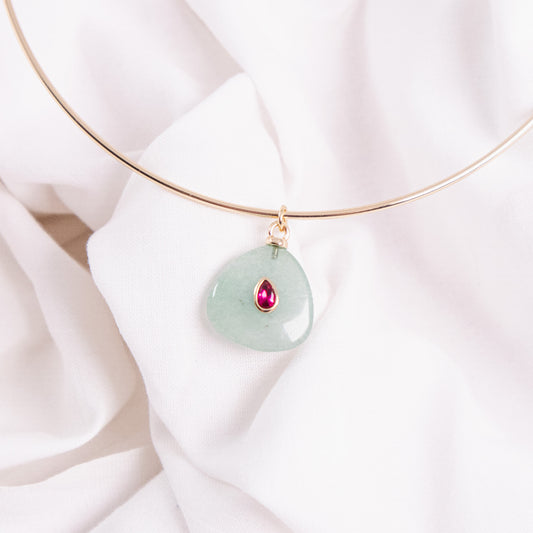 Stone Drop Choker Necklace