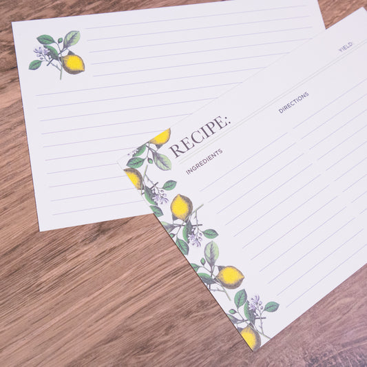 Lemon Recipe Cards