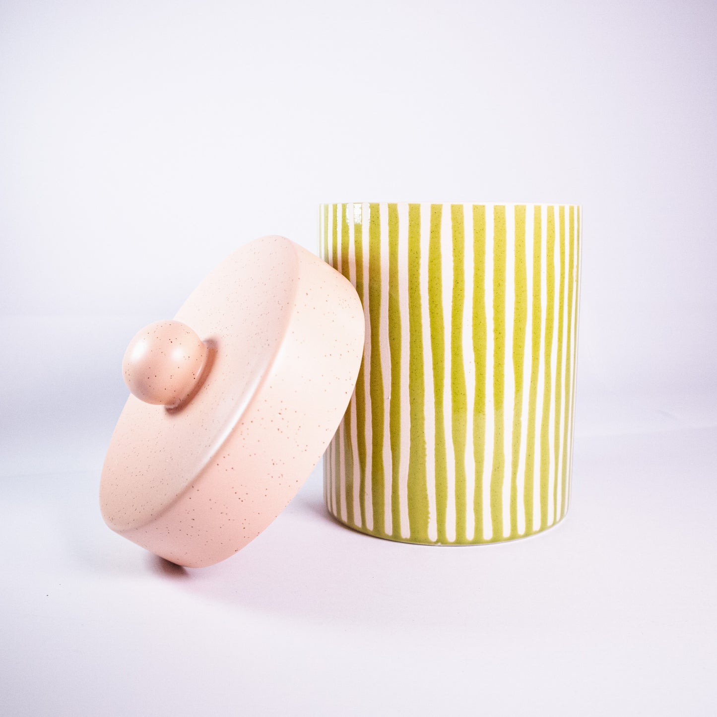 Green Striped Canister