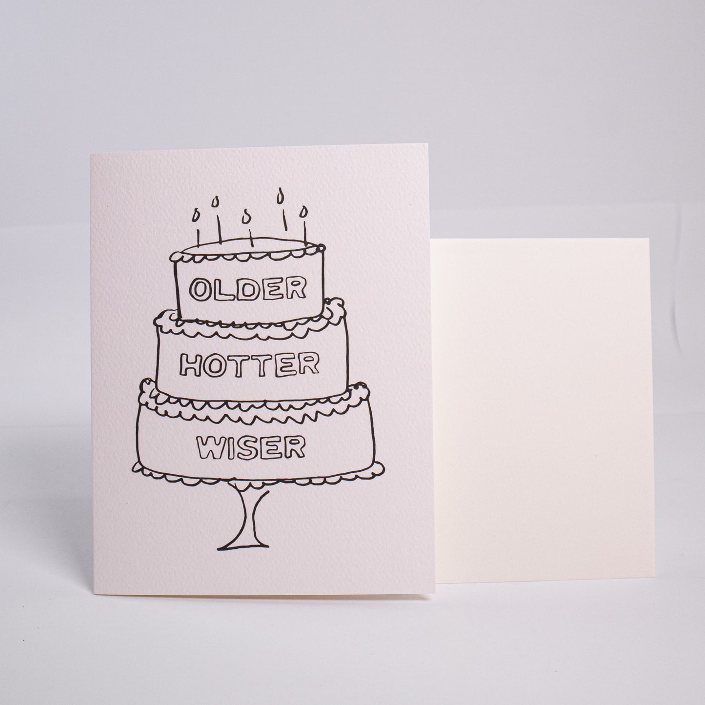 Older Hotter Wiser Cake Birthday Greeting Card