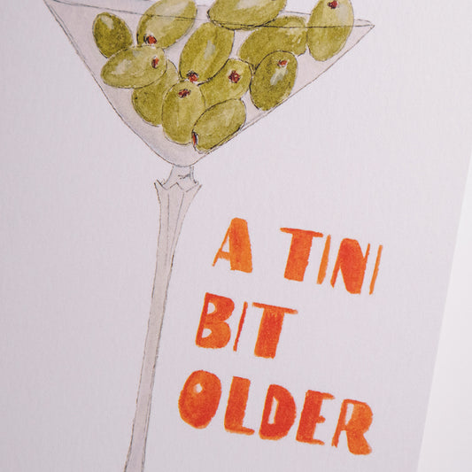 Olive Martini Birthday Greeting Card