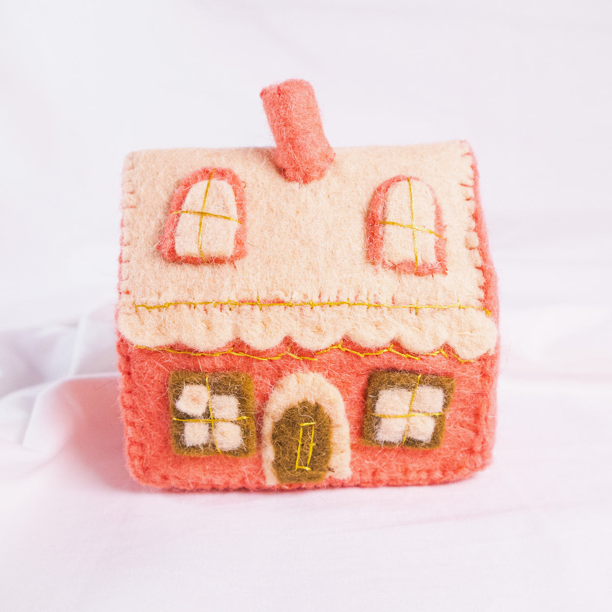 Cozy Pink House Christmas Jumbo Ornament