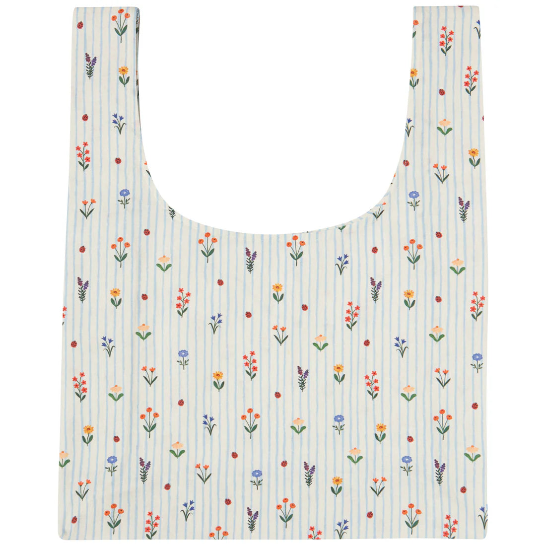 Striped Floral Reusable Bag