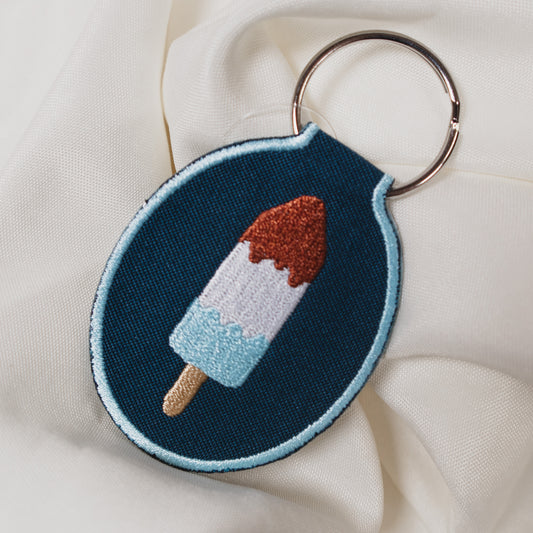 Rocket Pop Embroidered Keychain