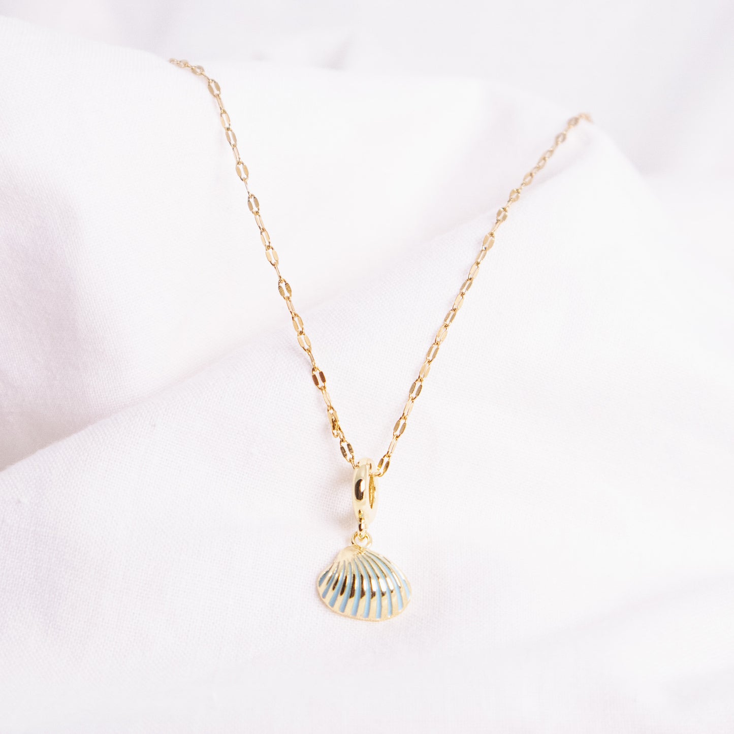 Blue Seashell Charm Necklace