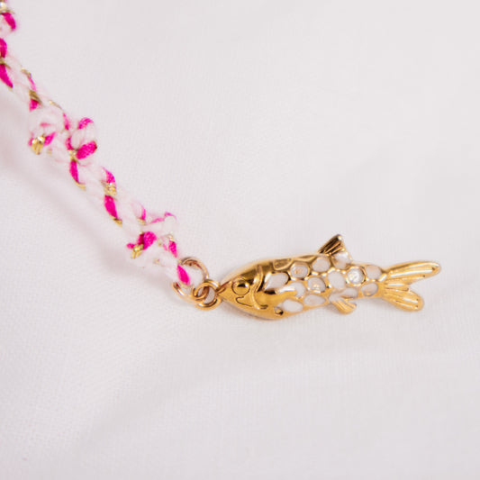Pink Fish Cord Necklace