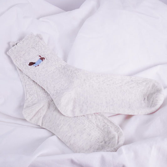 Embroidered Dachshund Socks