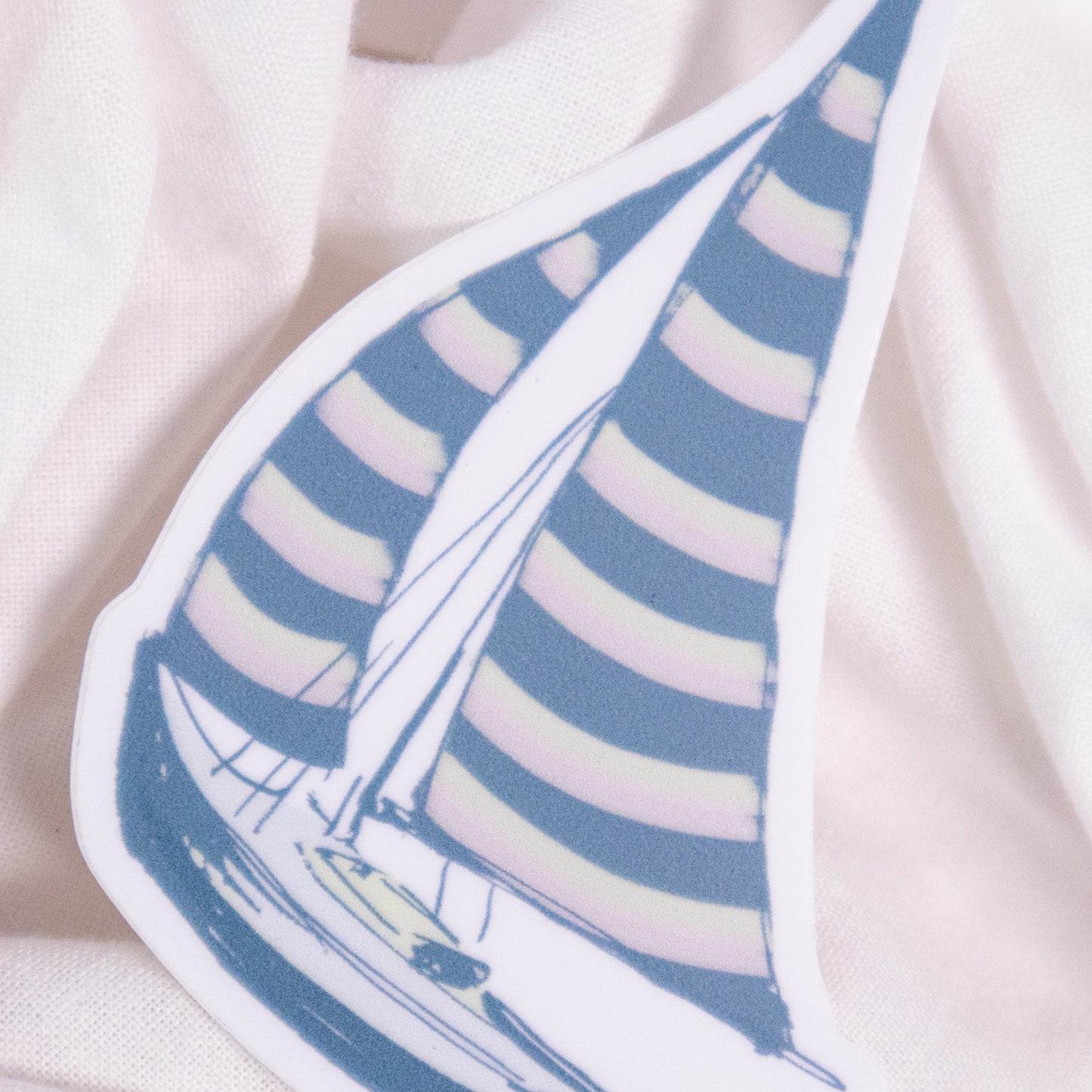 Striped Sailboat Sticker