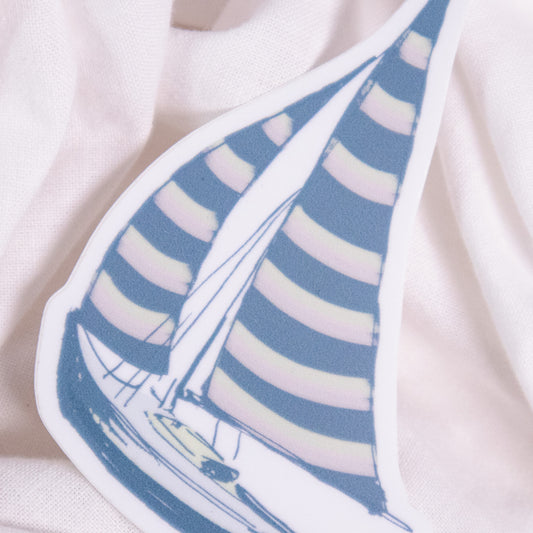Striped Sailboat Sticker