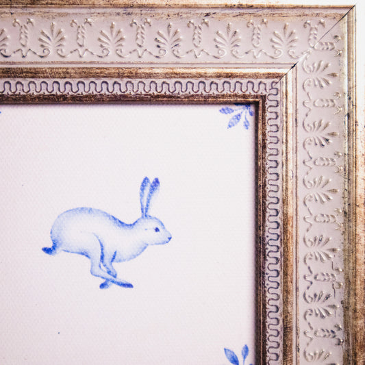 Delft Tile Rabbit Rabbit Framed Wall Art