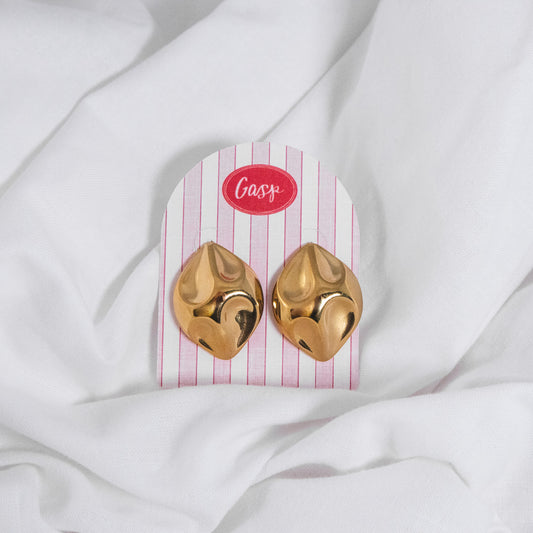 Gold Sculpted Stud Earrings