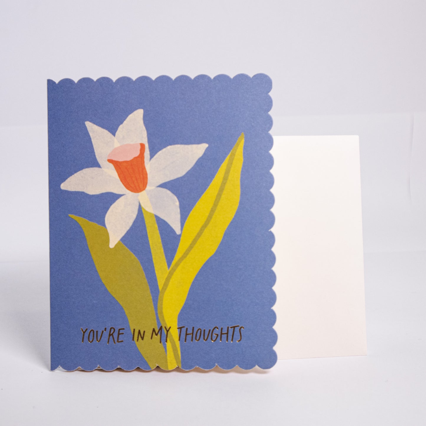 Scalloped Floral Thinking Of You Greeting Card