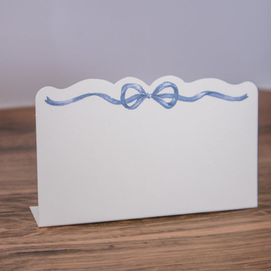 Blue Bow Place Cards