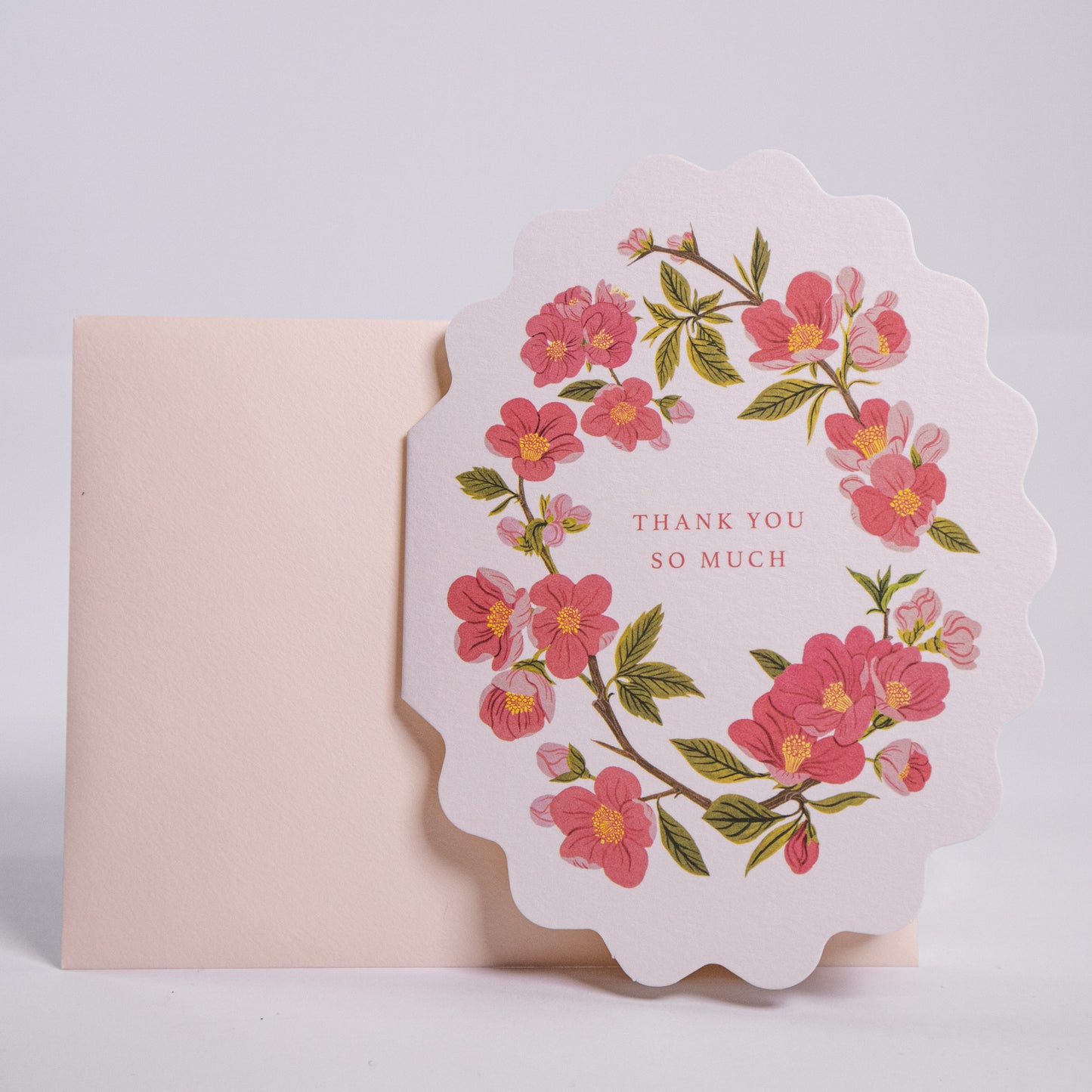 Oval Floral Thank You Greeting Card