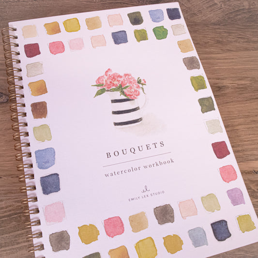 Bouquets Watercolor Workbook