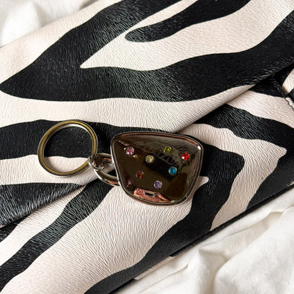 Rhinestone Chrome Keychain