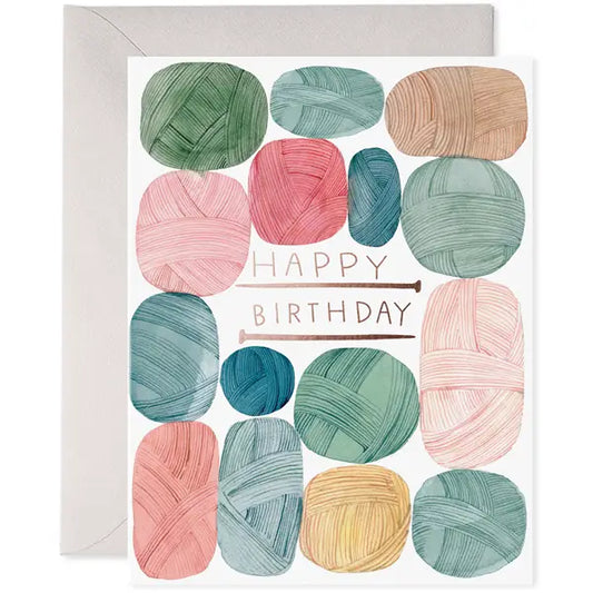 Knitting Birthday Greeting Card