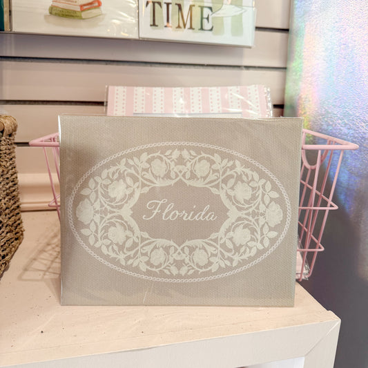 Florida Floral Frame Wall Art Print