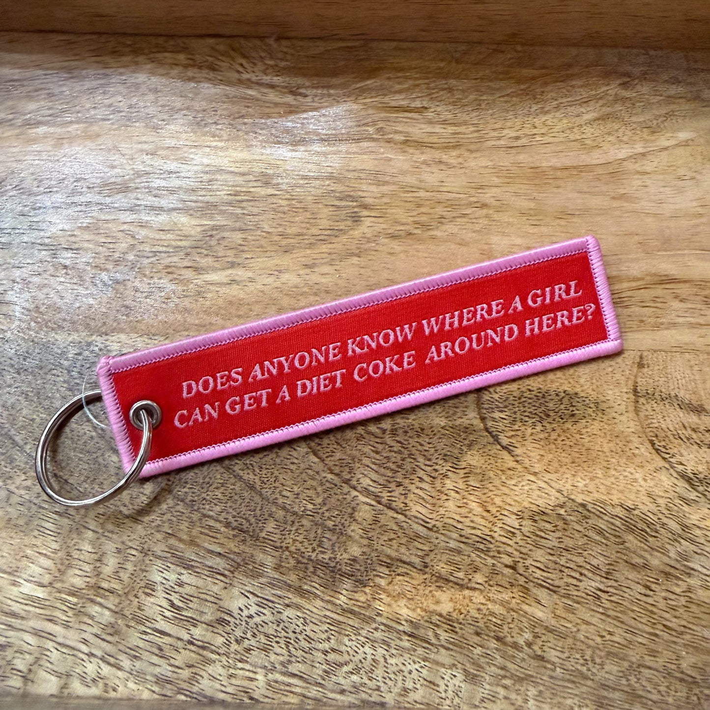 Diet Coke Embroidered Keychain