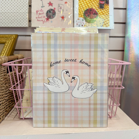 Home Sweet Home Swans Wall Art Print