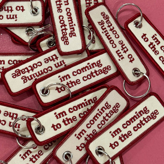 I'm Coming To The Cottage Embroidered Keychain
