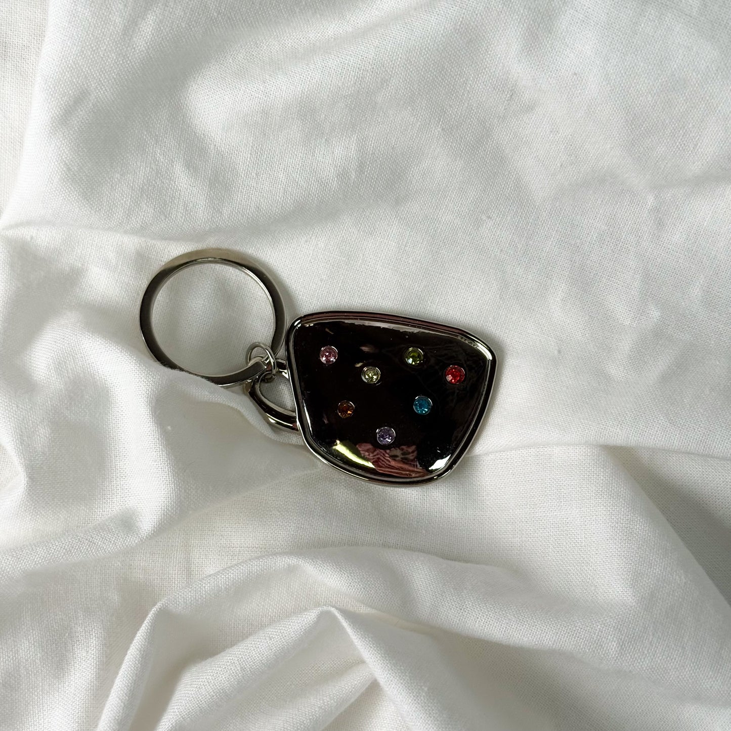 Rhinestone Chrome Keychain