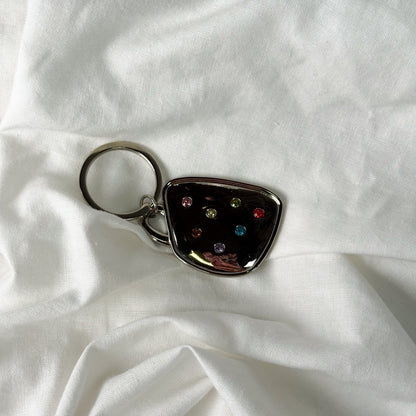 Rhinestone Chrome Keychain