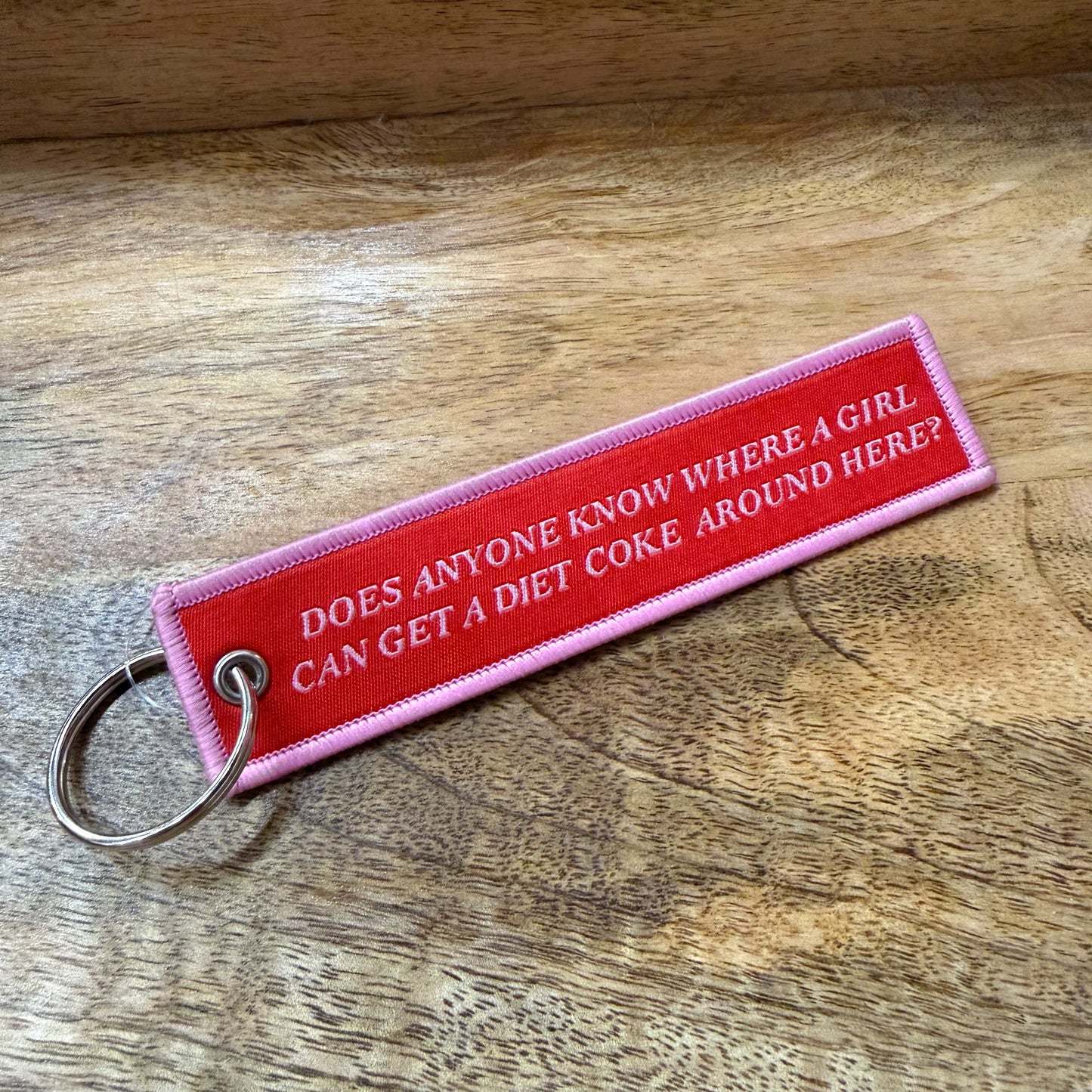 Diet Coke Embroidered Keychain