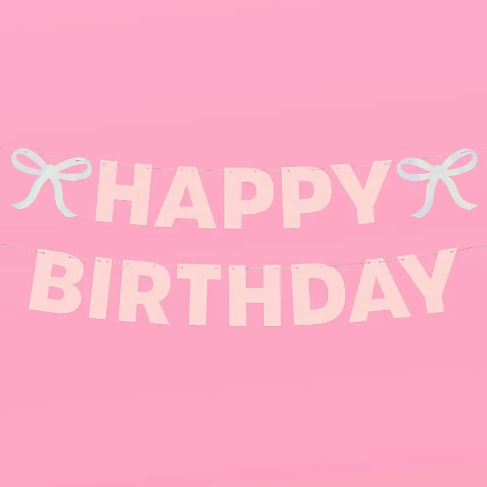 Happy Birthday Bows Banner