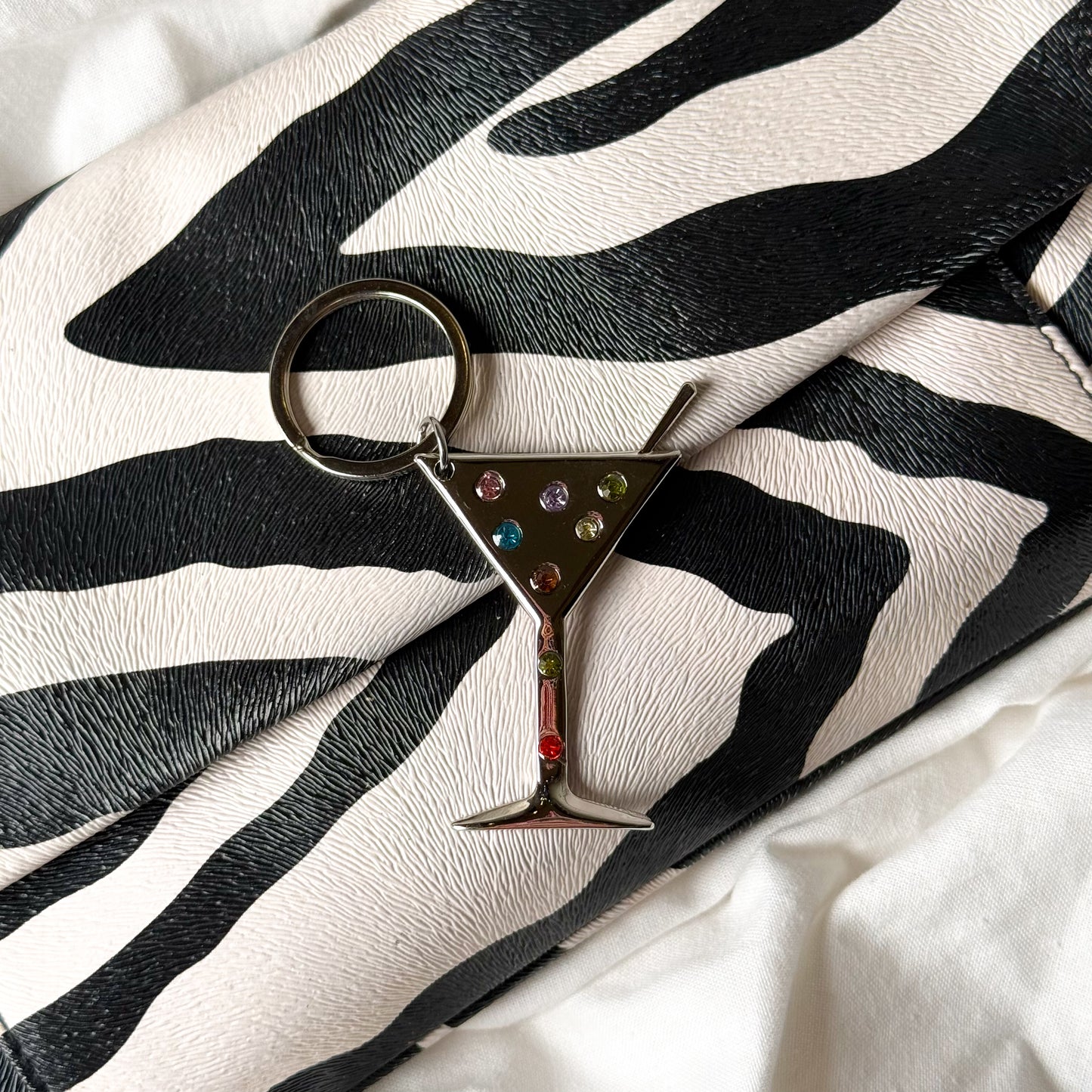 Rhinestone Chrome Keychain