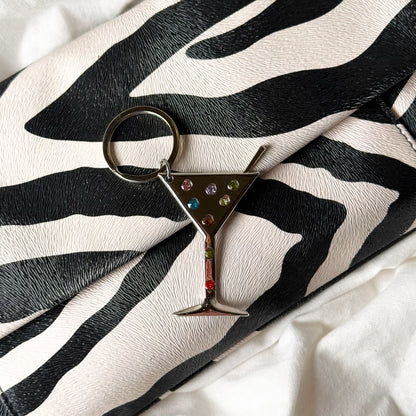 Rhinestone Chrome Keychain