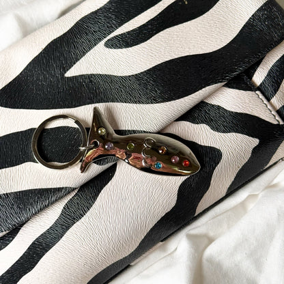 Rhinestone Chrome Keychain
