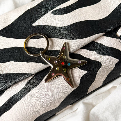 Rhinestone Chrome Keychain