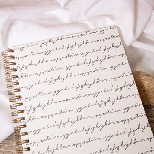 Alphabet Script Spiral Notebook