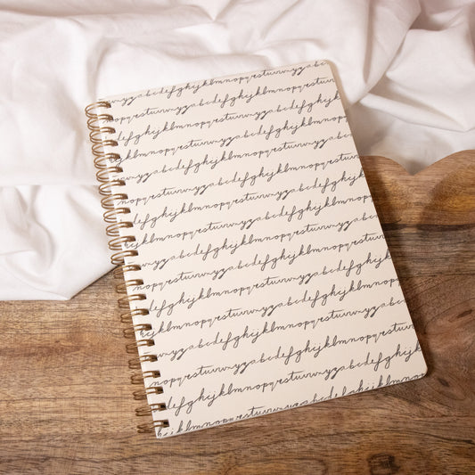 Alphabet Script Spiral Notebook