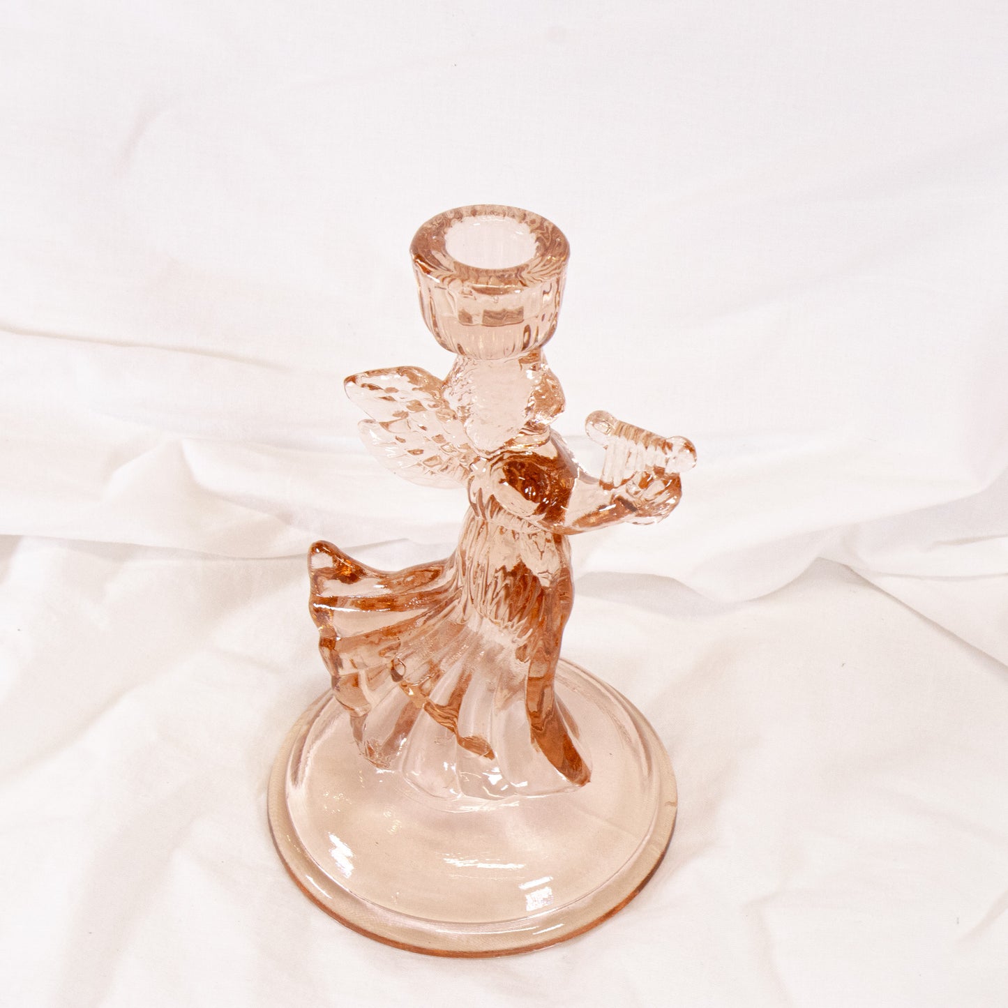 Glass Angel Candle Holder