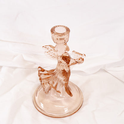 Glass Angel Candle Holder