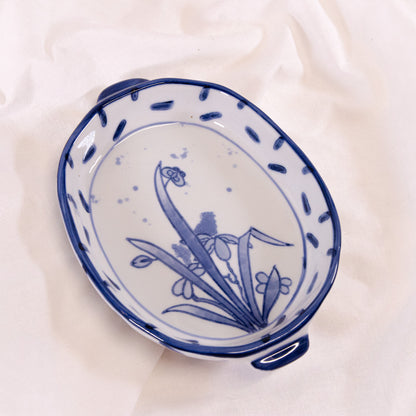 Blue Floral Baking Dish